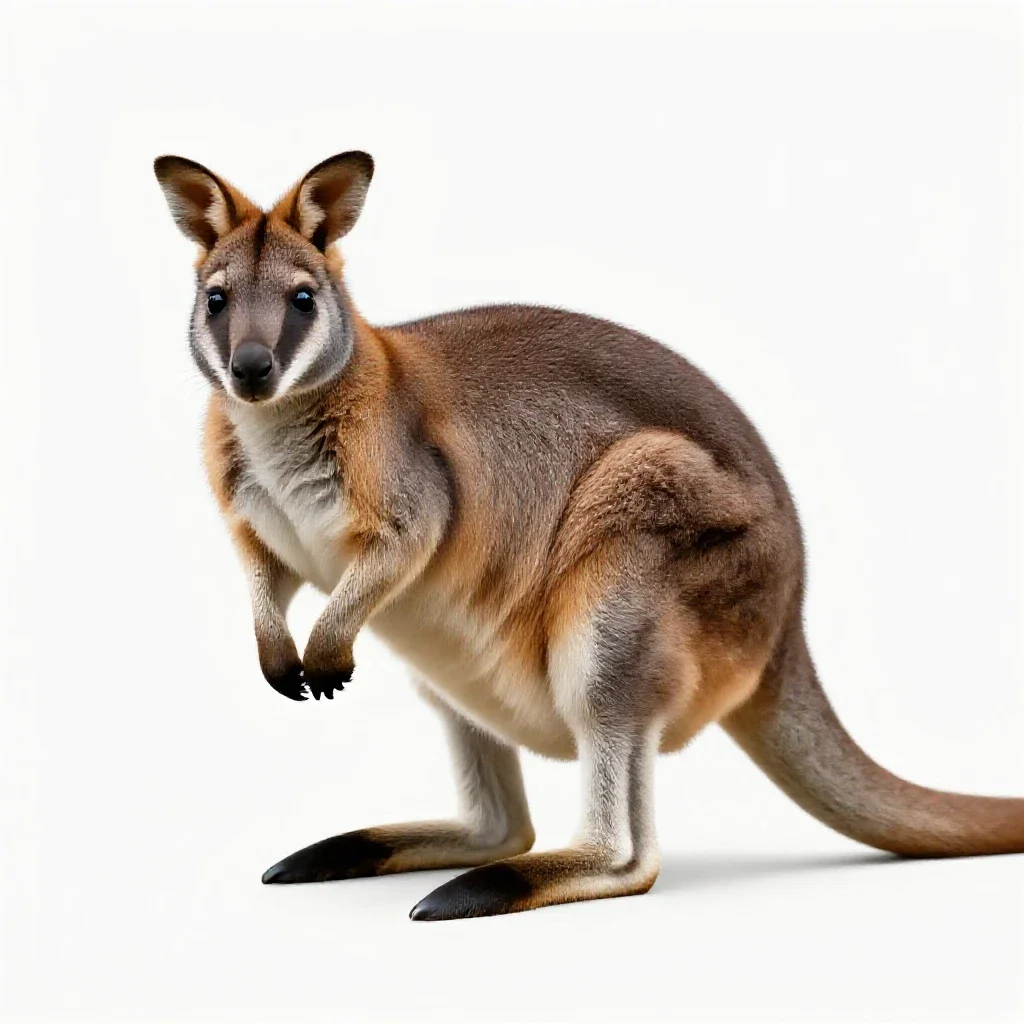 Tree wallaby isolated on a white background
