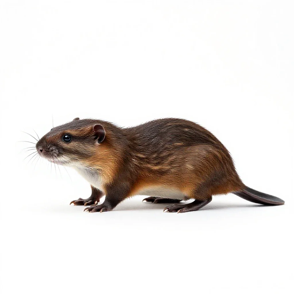 Water shrew isolated on a white background