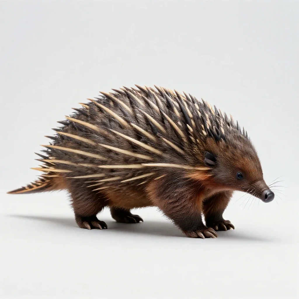 Echidna isolated on a white background