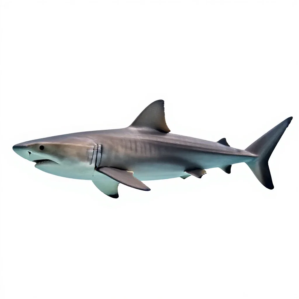 Basking shark isolated on a white background