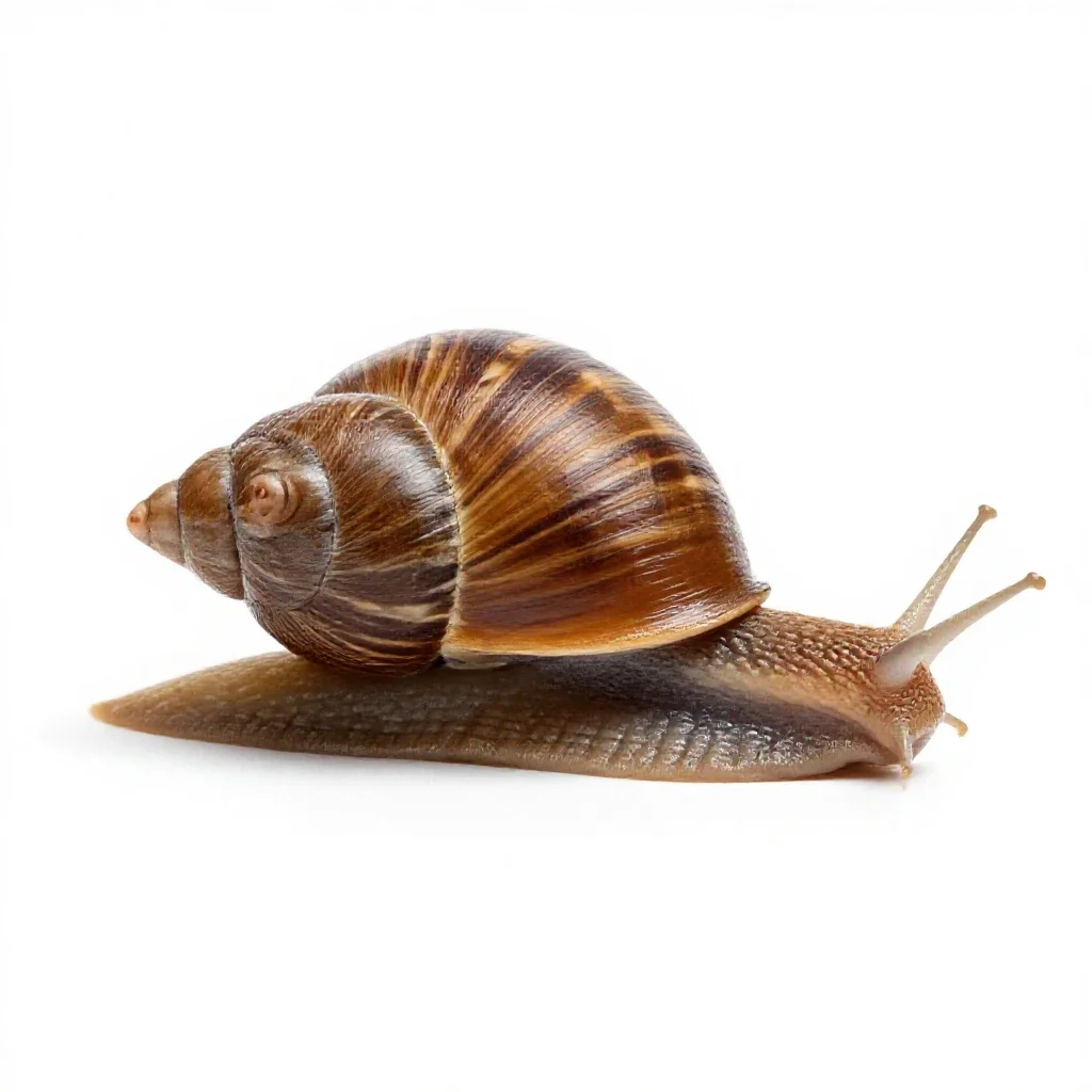 Brown snail isolated on a white background