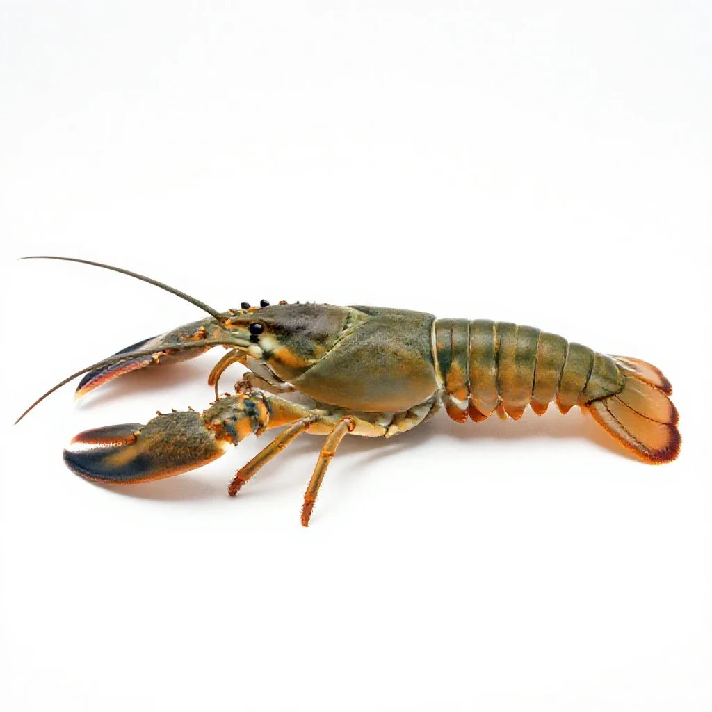 Decapod crustacean isolated on a white background