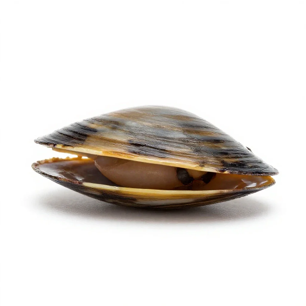 Freshwater mussel isolated on a white background