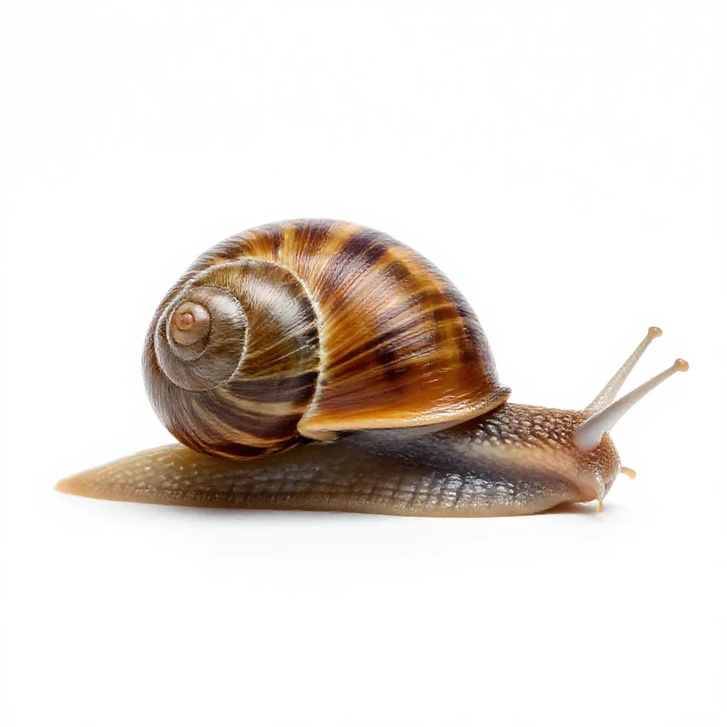 Garden snail isolated on a white background