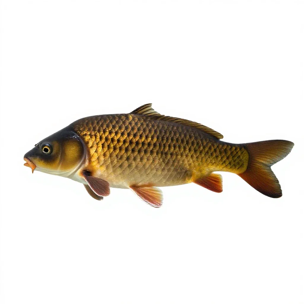 Leather carp isolated on a white background