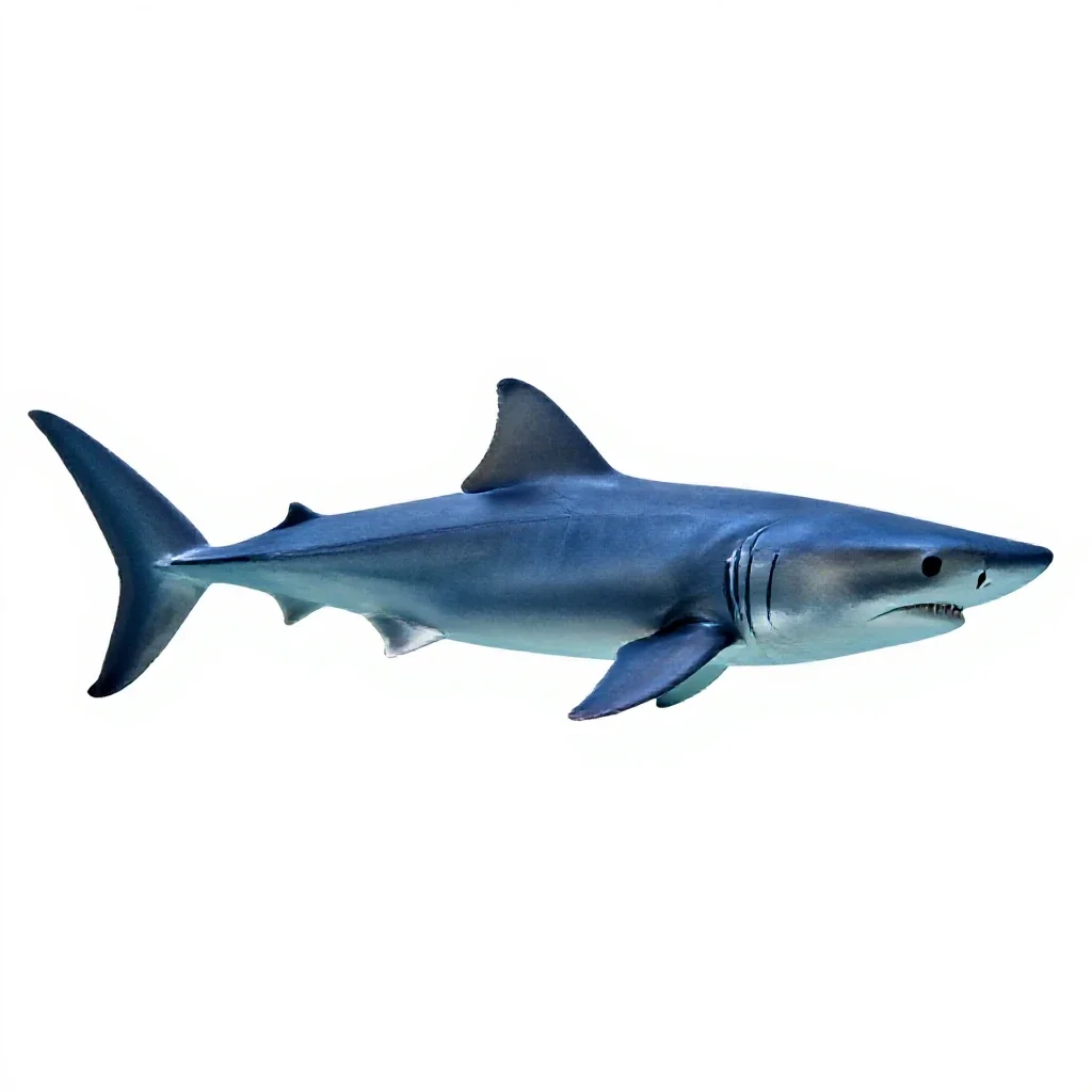 Longfin mako isolated on a white background