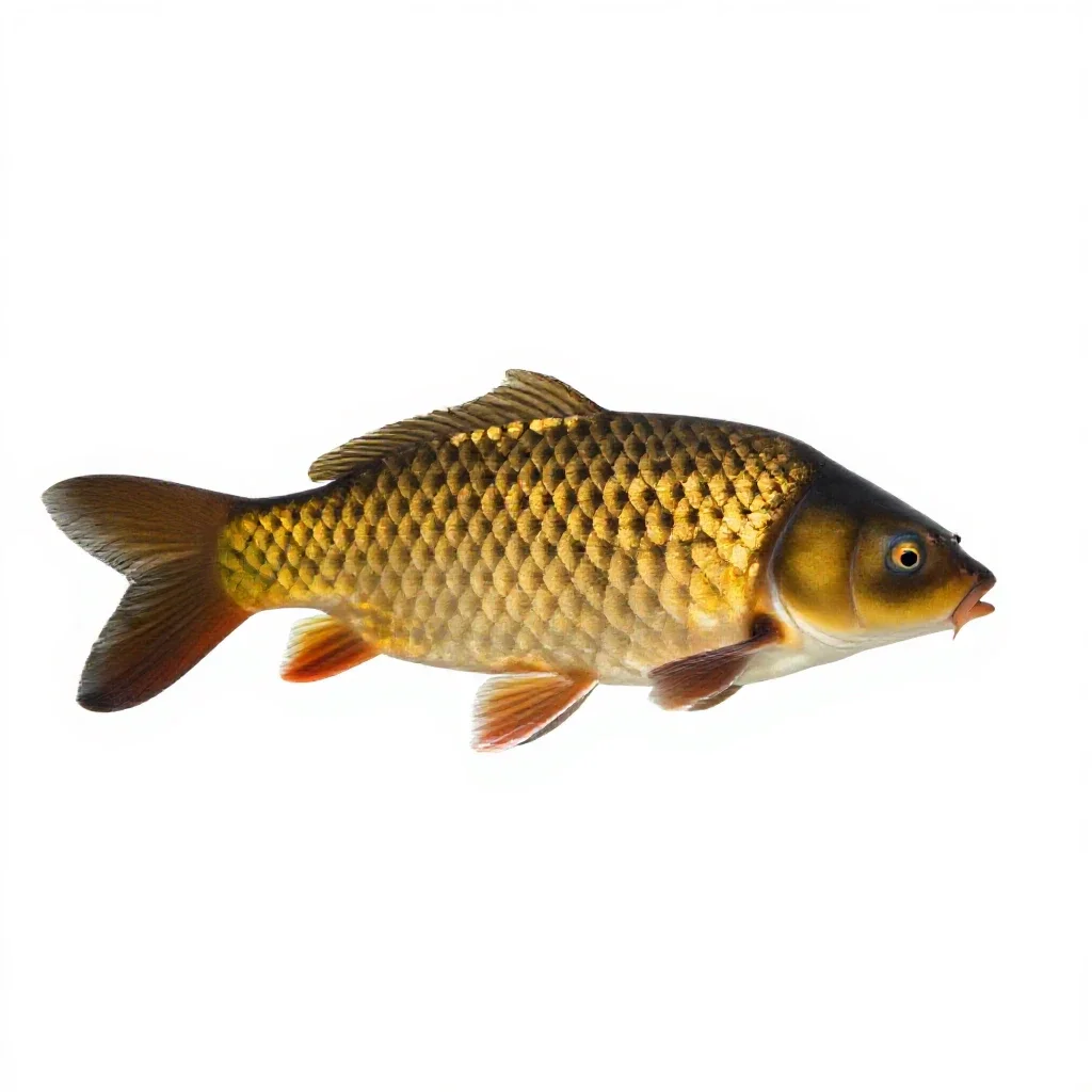 Mirror carp isolated on a white background
