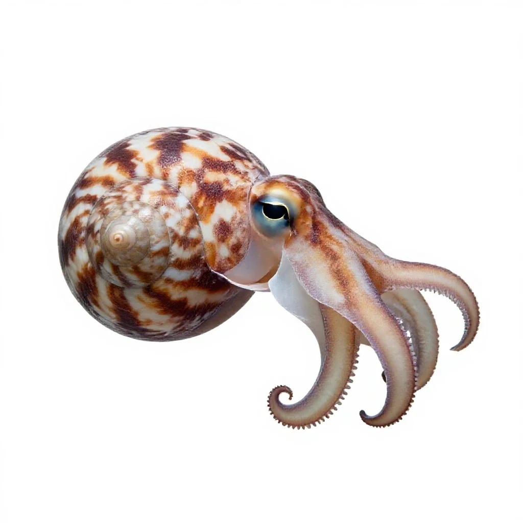 Paper nautilus isolated on a white background