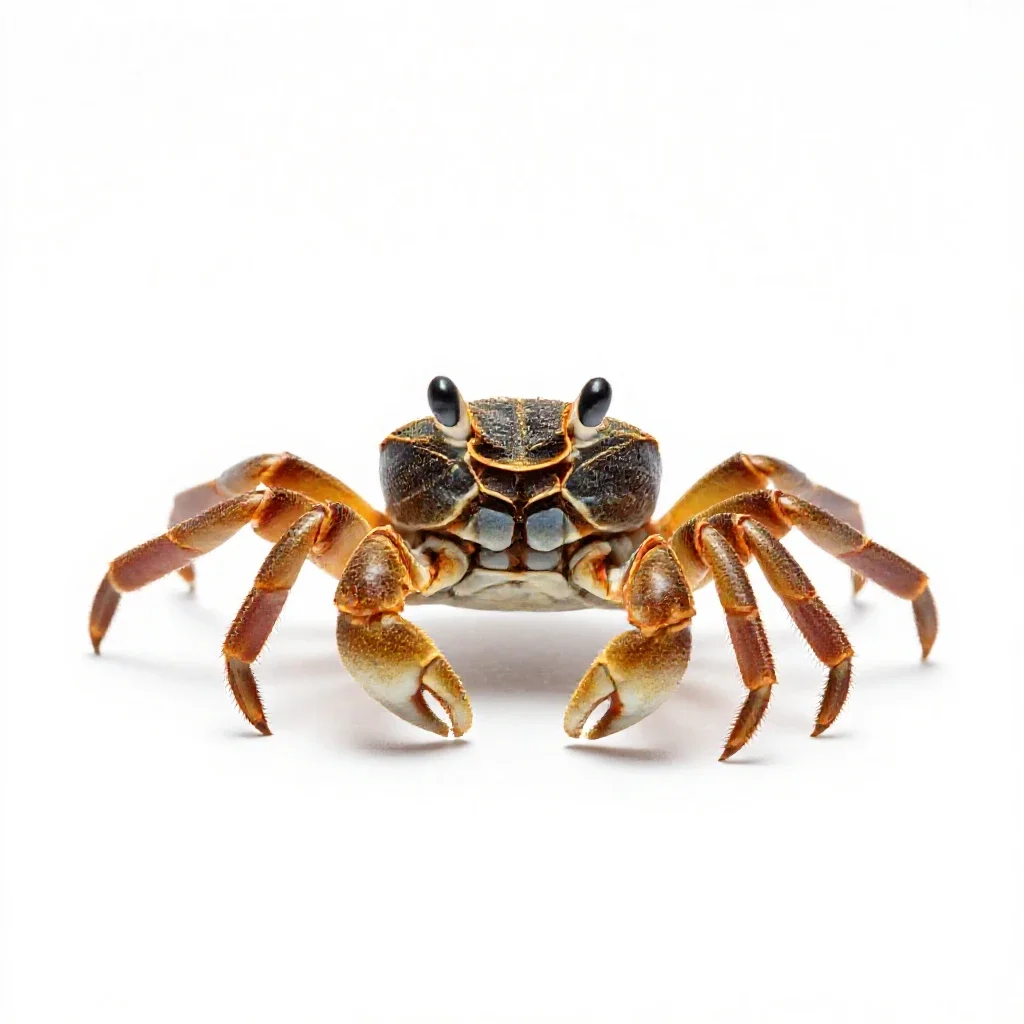 Pea crab isolated on a white background