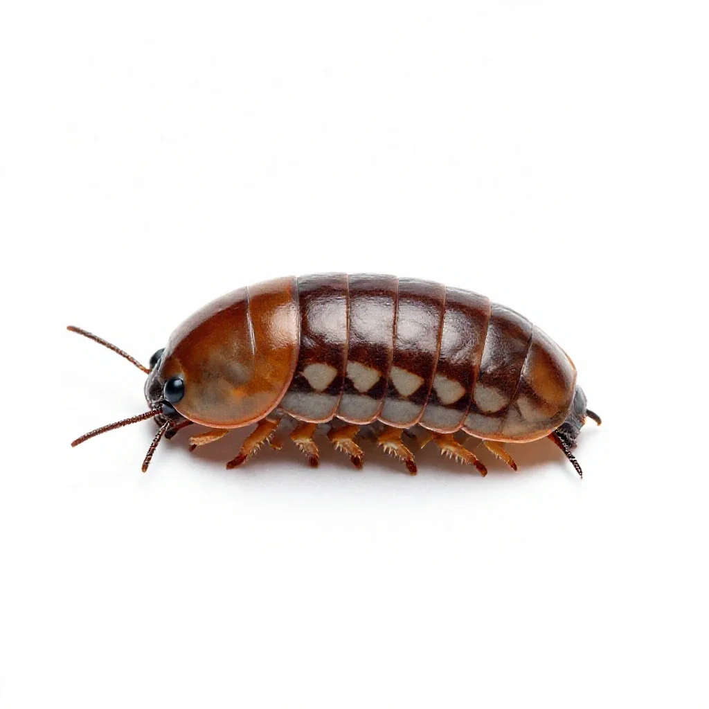 Pill bug isolated on a white background