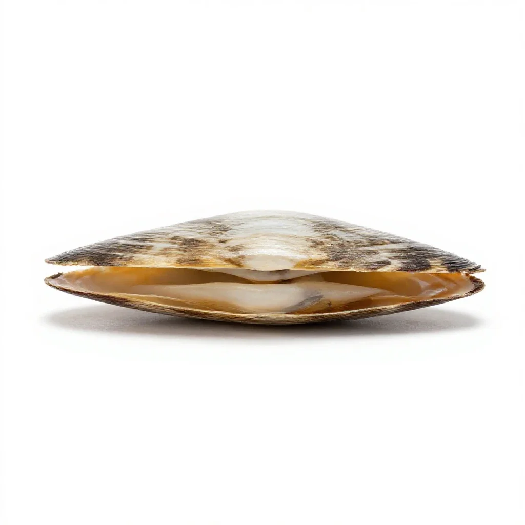 Razor clam isolated on a white background