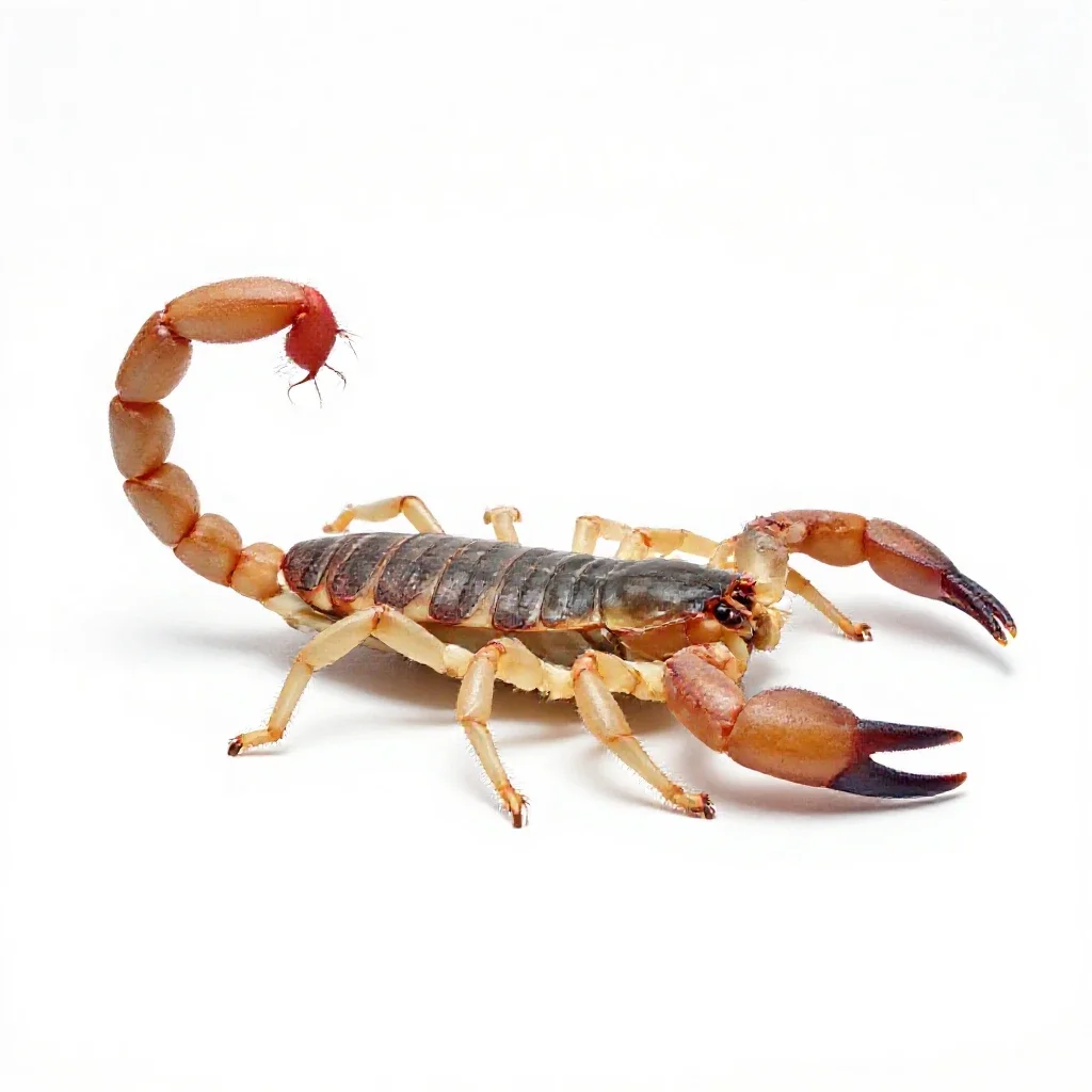 Scorpion shell isolated on a white background