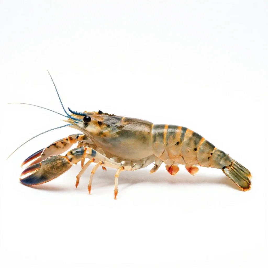 Snapping shrimp isolated on a white background