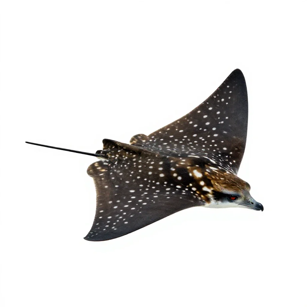 Spotted eagle ray isolated on a white background