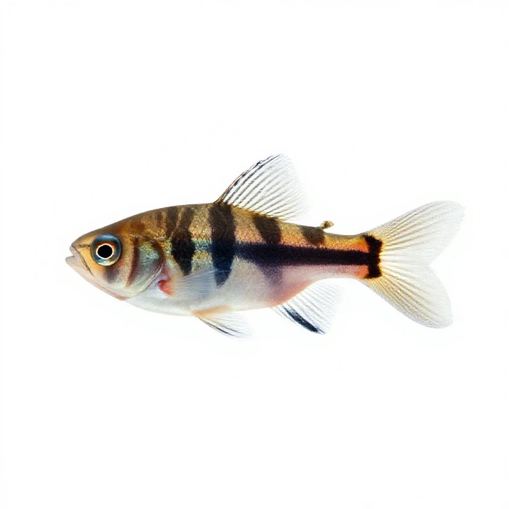 Striped killifish isolated on a white background