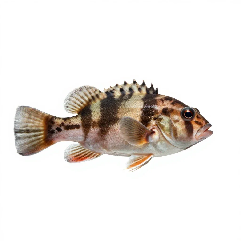 Ten-spined stickleback isolated on a white background