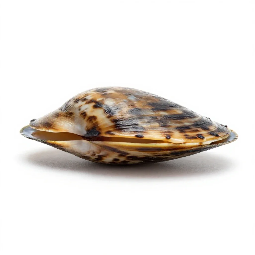 Thin-shelled mussel isolated on a white background