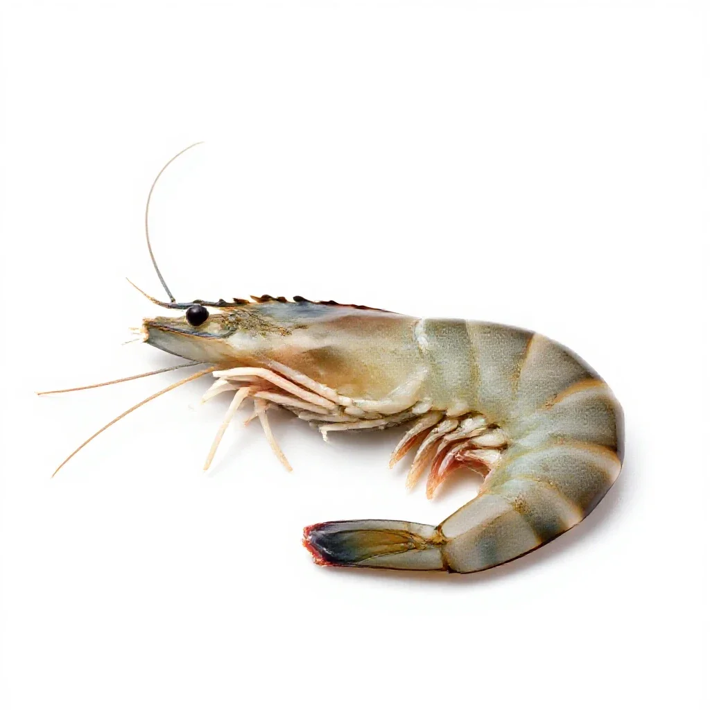 Tropical prawn isolated on a white background