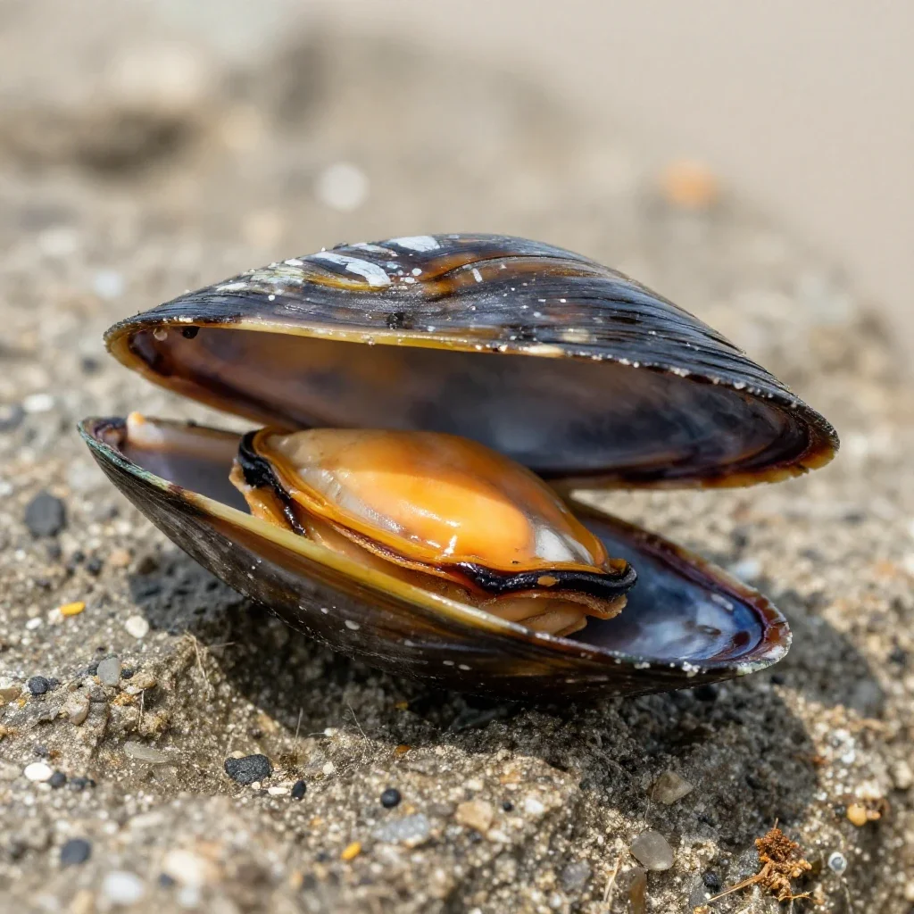 Edible mussel isolated on a white background