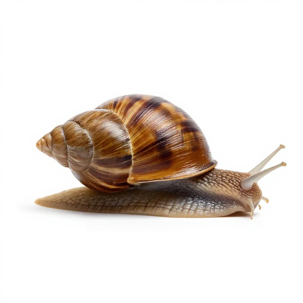 Edible snail isolated on a white background