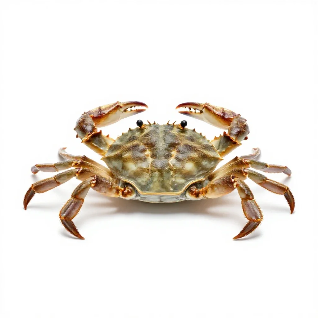 Oyster crab isolated on a white background