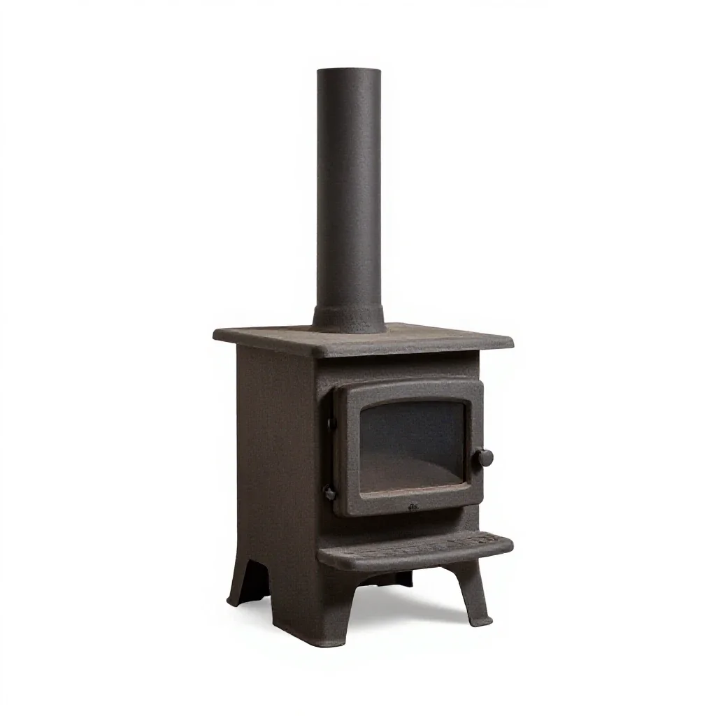 Cast iron stove isolated on a white background