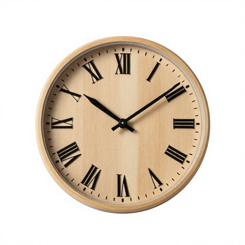Longcase clock face isolated on a white background