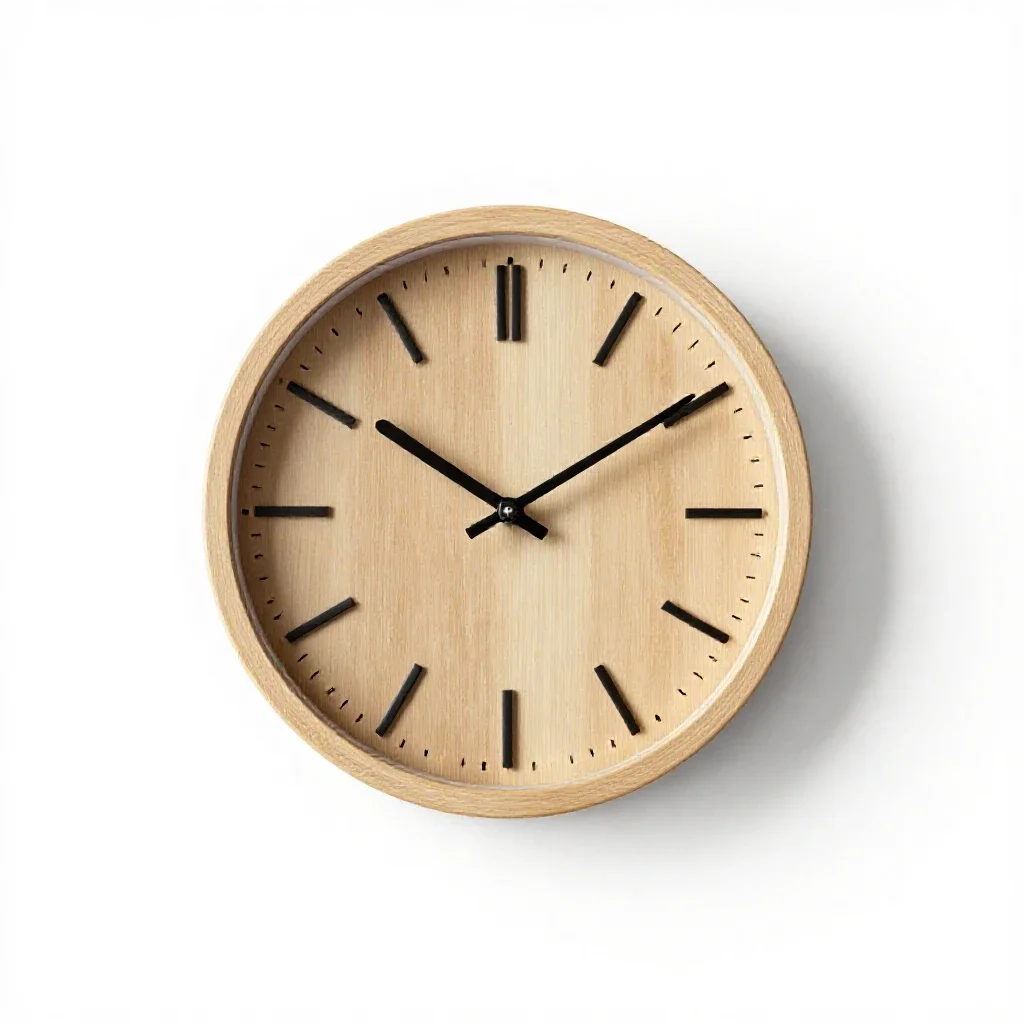 Pendulum wall clock isolated on a white background