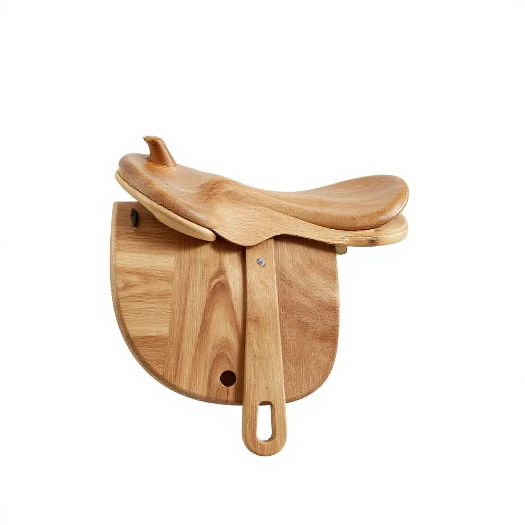 Saddle on a stand isolated on a white background