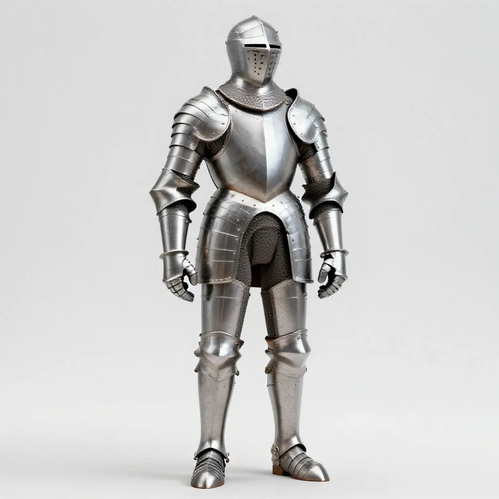 Suit of ceremonial armour isolated on a white background