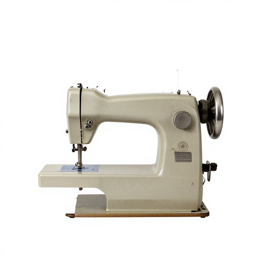 Treadle sewing machine isolated on a white background