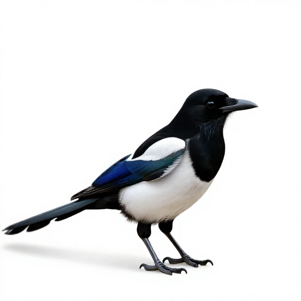 Magpie isolated on a white background