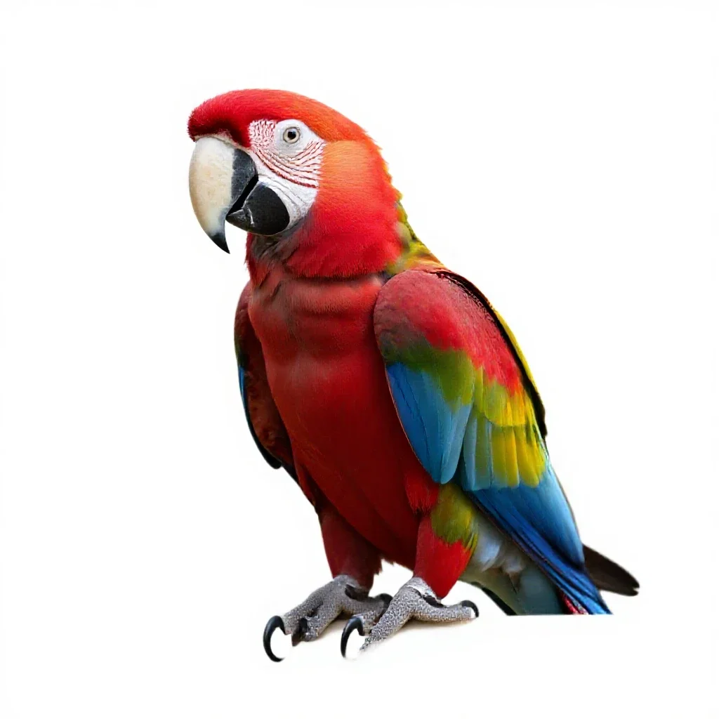 Scarlet macaw isolated on a white background