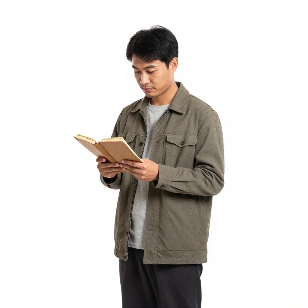River merchant with a ledger isolated on a white background
