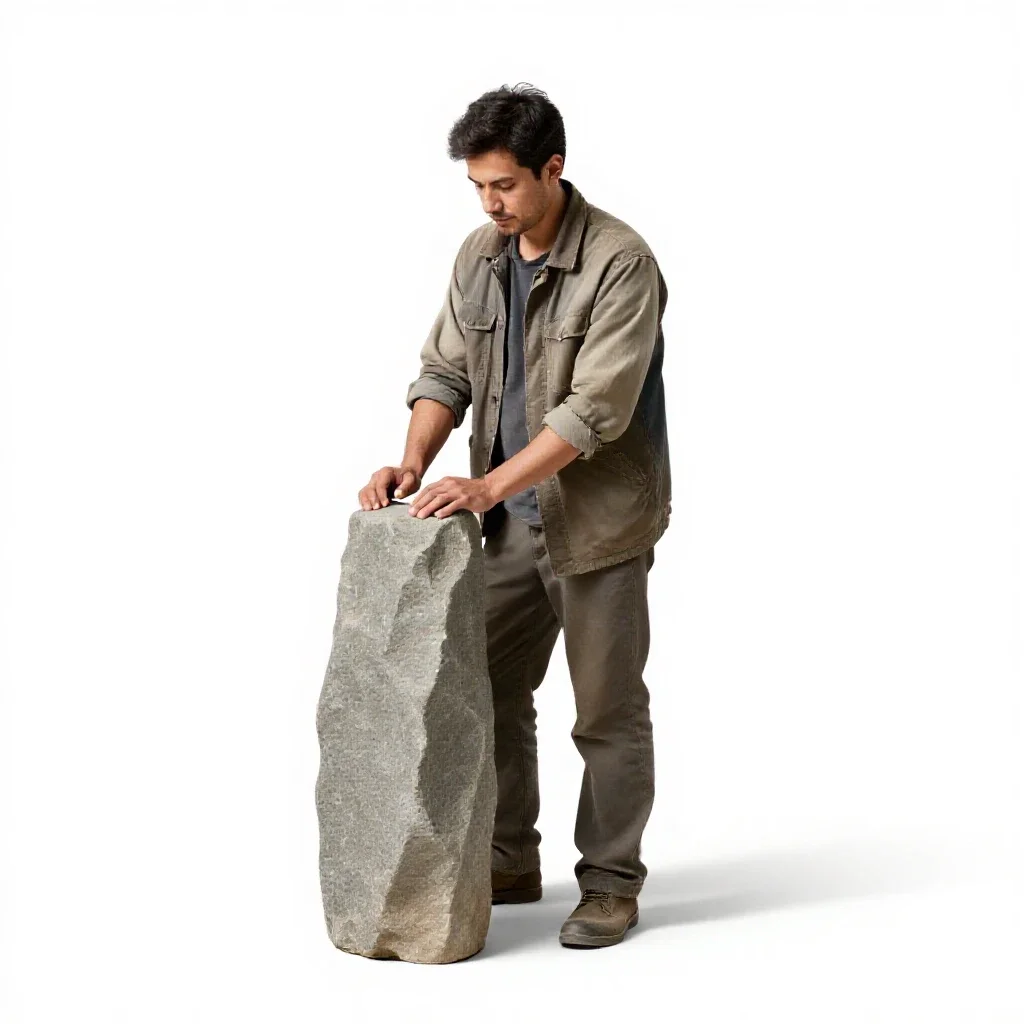 Stone-carver of the mountain halls isolated on a white background