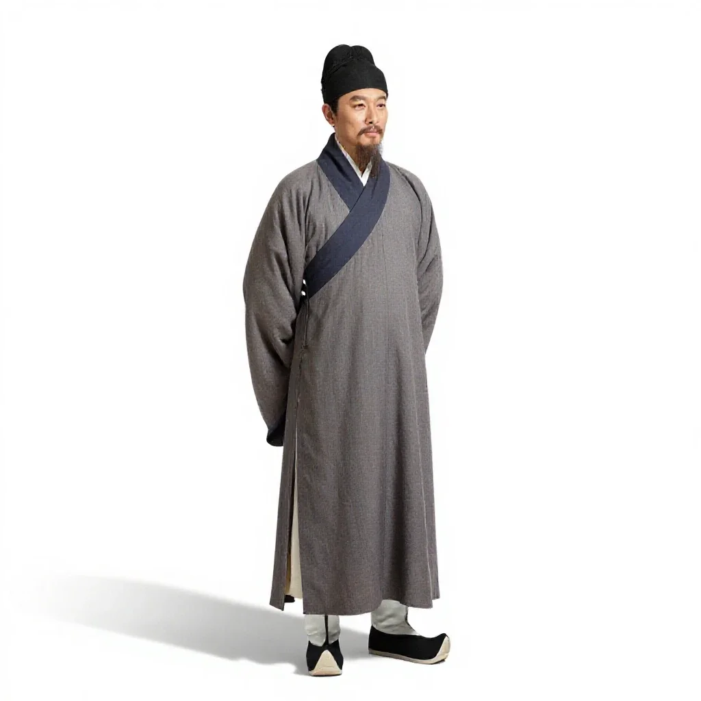 Ming dynasty scholar isolated on a white background