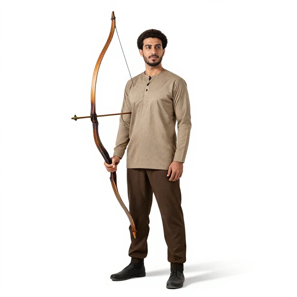 Persian archer isolated on a white background