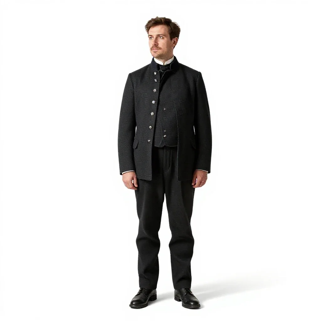 Victorian railway guard isolated on a white background