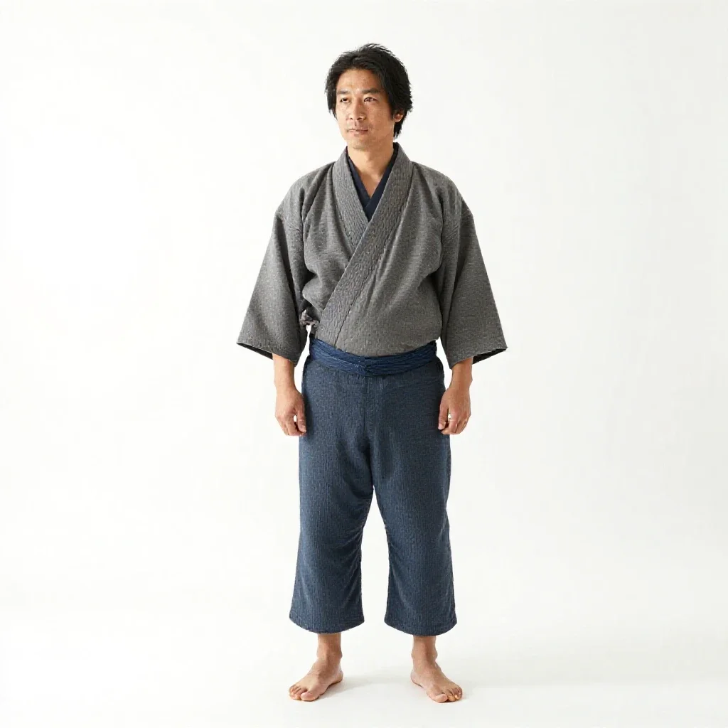 Edo period fishmonger isolated on a white background