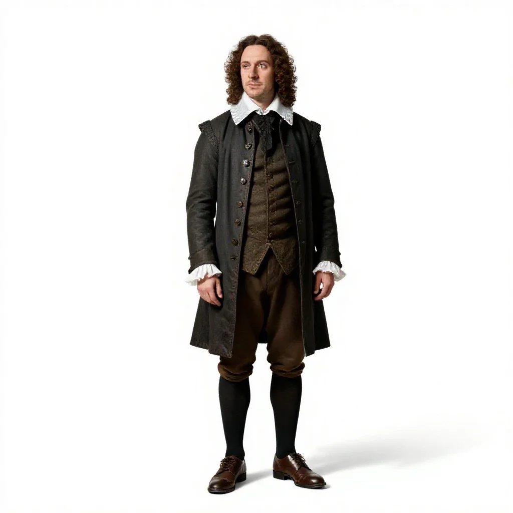 Elizabethan playwright isolated on a white background