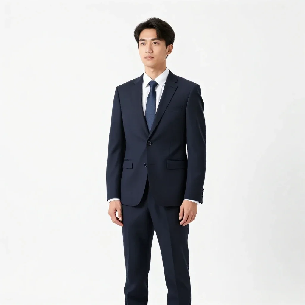 Corporate fixer in tailored synthetics isolated on a white background