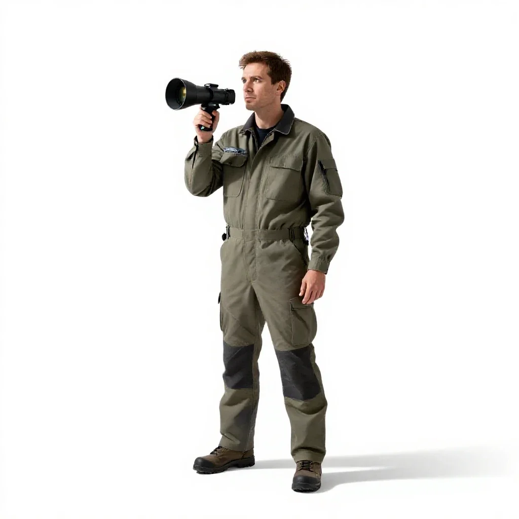 Deep space surveyor with a scanner isolated on a white background
