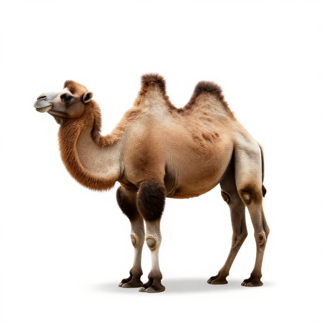 Bactrian camel isolated on a white background