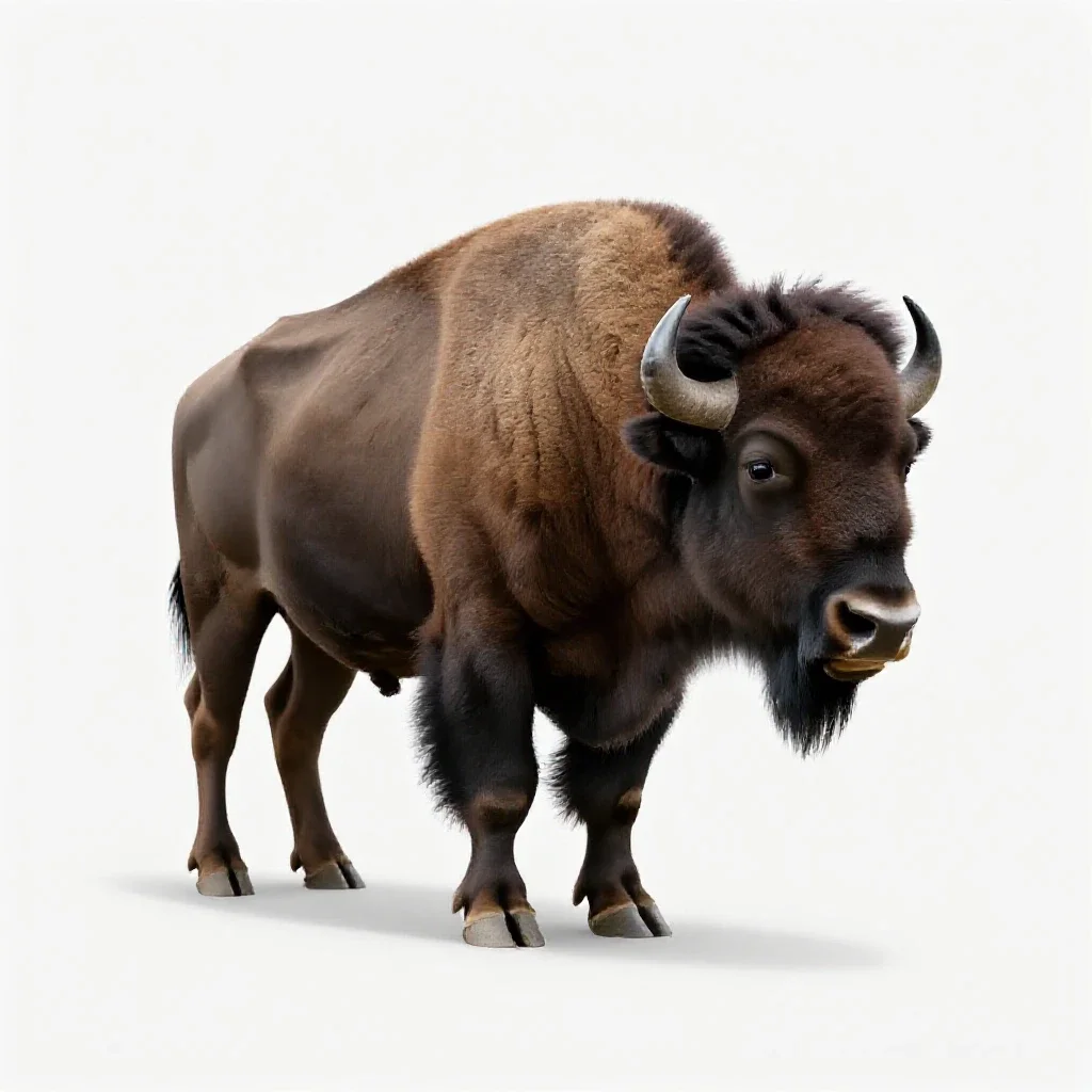 Bison isolated on a white background