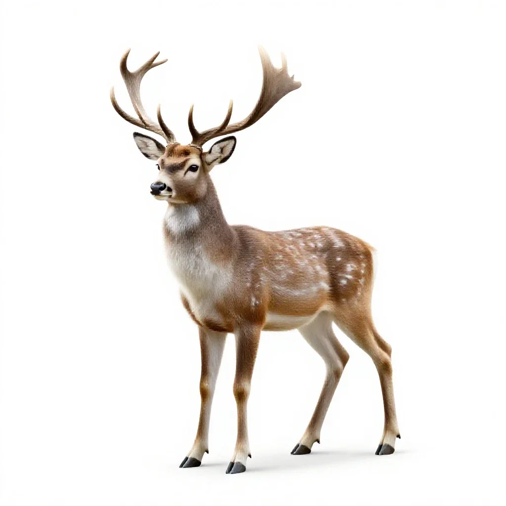 Crystalline deer isolated on a white background