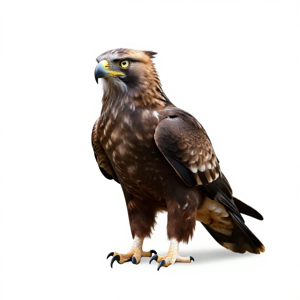 Griffin perched isolated on a white background