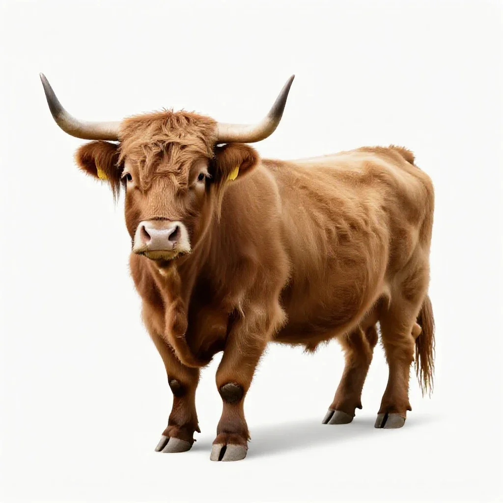 Highland cow isolated on a white background