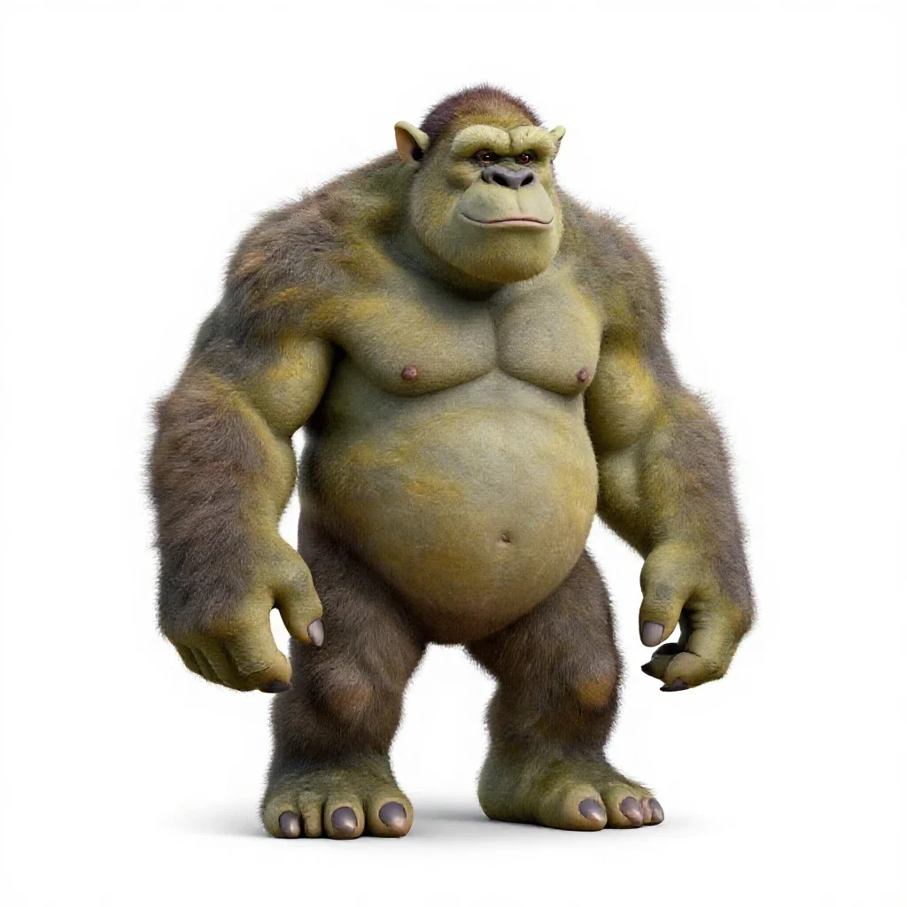 Hulking troll isolated on a white background