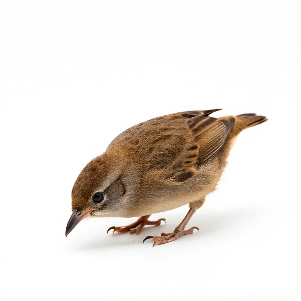 Kiwi bird foraging isolated on a white background