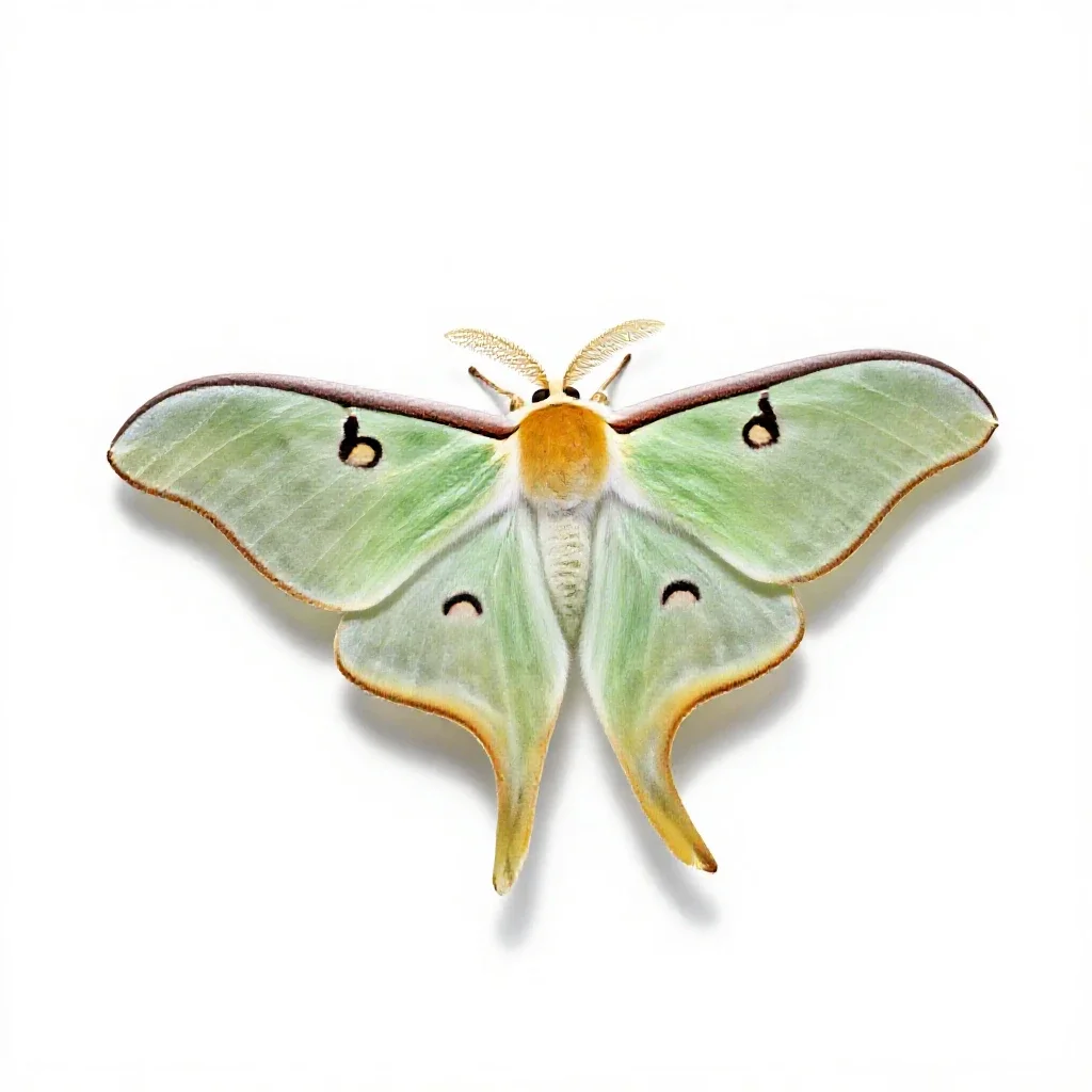 Luna moth isolated on a white background